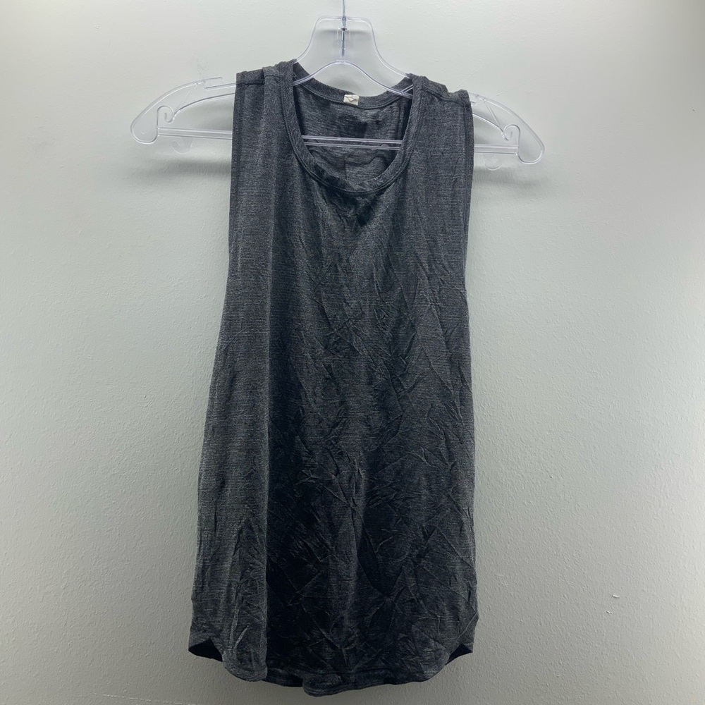 Lululemon In A Cinch Tank Top Shirt Heathered Black Sz 4